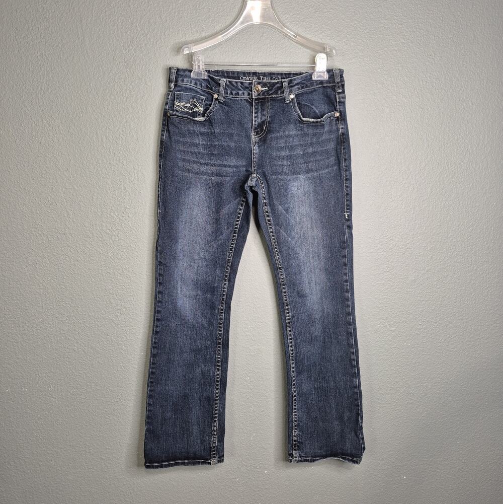 Cowgirl Tuff Jeans Womens 32x33 Measured 34 x30 1/2 DFMI Night Stretch Boot Cut